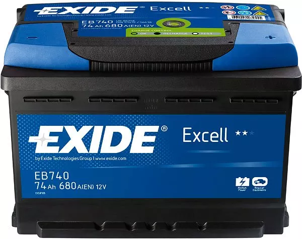 Аккумулятор Exide Excell EB740 R+ (74Ah) - фото, картинка Аккумулятор Exide Excell EB740 R+ (74Ah) - фото